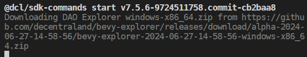 showing how the bevy explorer is downloading